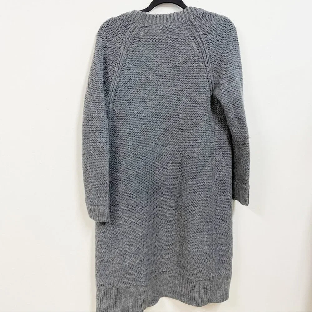 Aritzia Talula Open Front Cardigan Long Length Wool Blend Grey - Picture 7 of 8